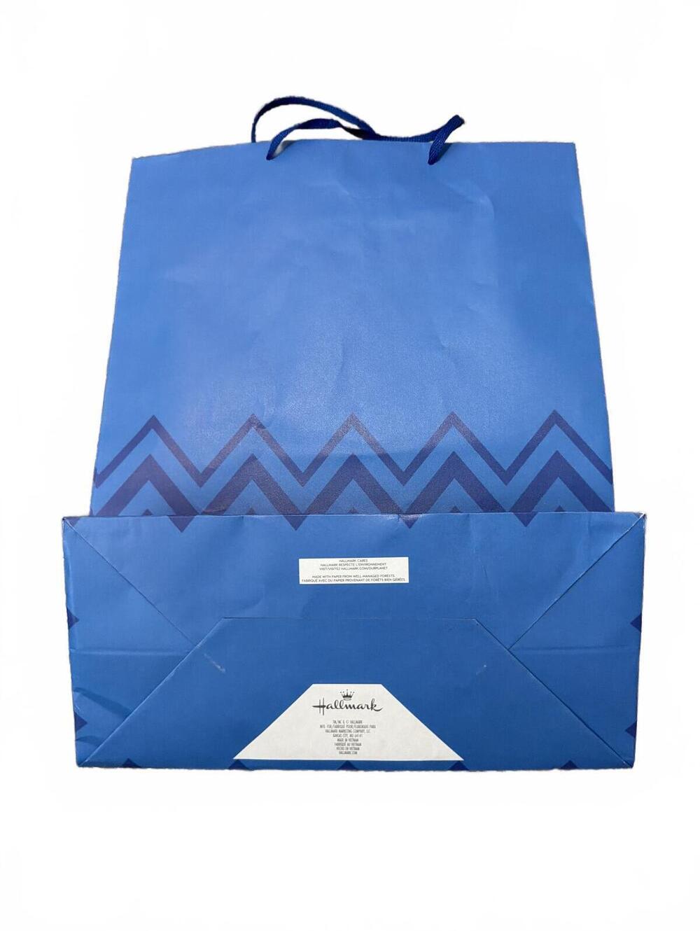 Hallmark Blue Gift Bag with Zigzag Design